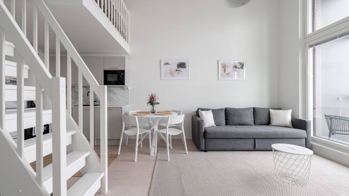 Tampere Apartment | Beautiful Brand New 1BR Loft in Amuri with Balcony
