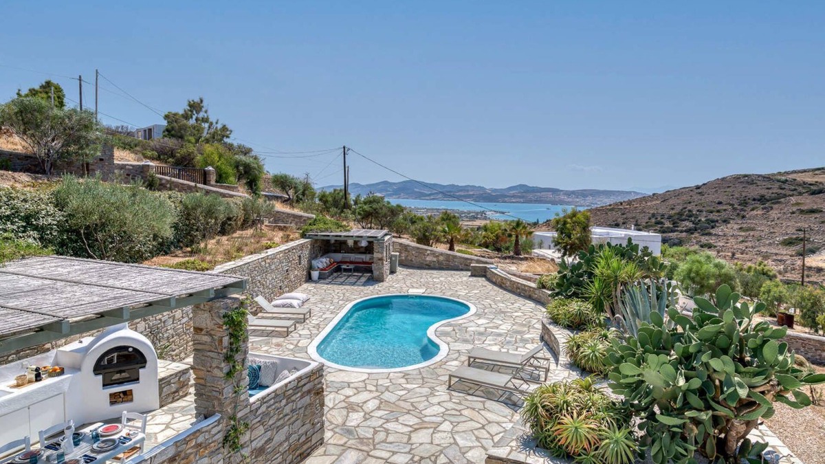 Nea Cryssi Akti Villa | Beautiful Cycladic Style Villa with private swimming pool, with sea view