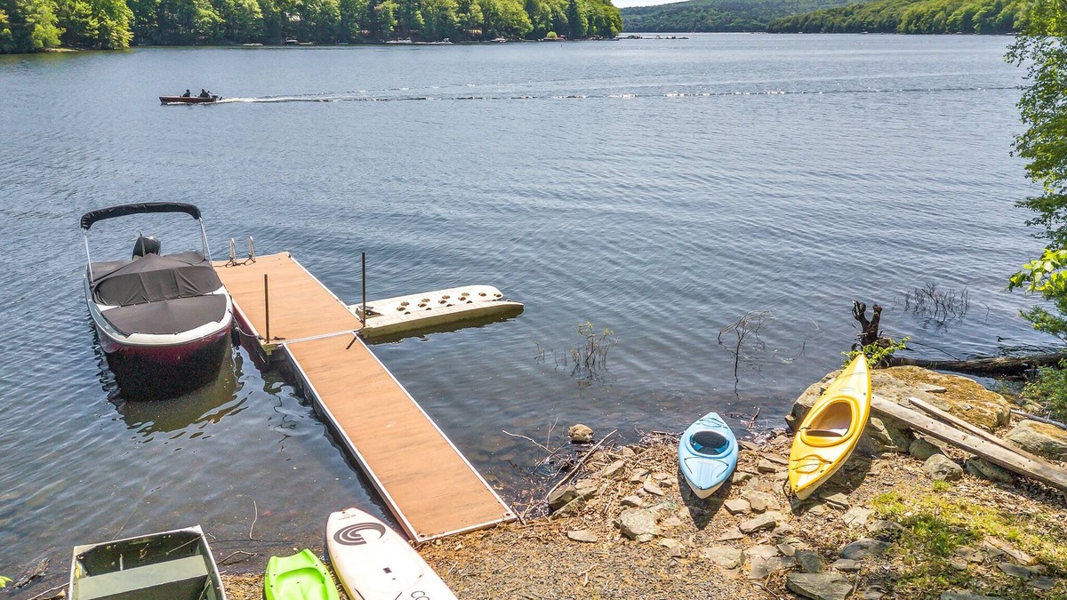 Lakeville House | Beautiful Lakefront House with Private Dock & Hot Tub, Secluded, Air Hockey