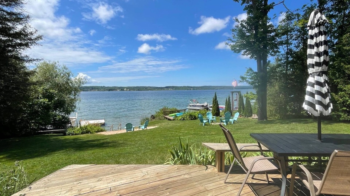 Traverse City Cottage | Beautiful lakefront cottage on South Lake Leelanau with pontoon!