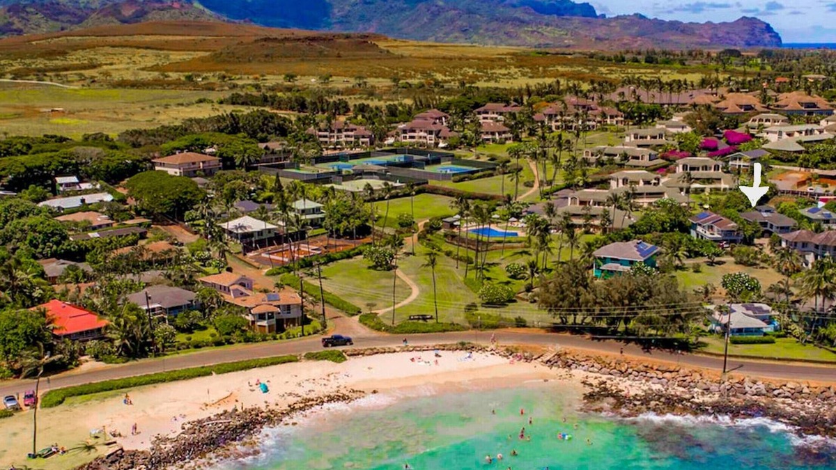 Koloa House | Beautiful ocean view Poipu 7 brs for 17! 60 yards to Beach!