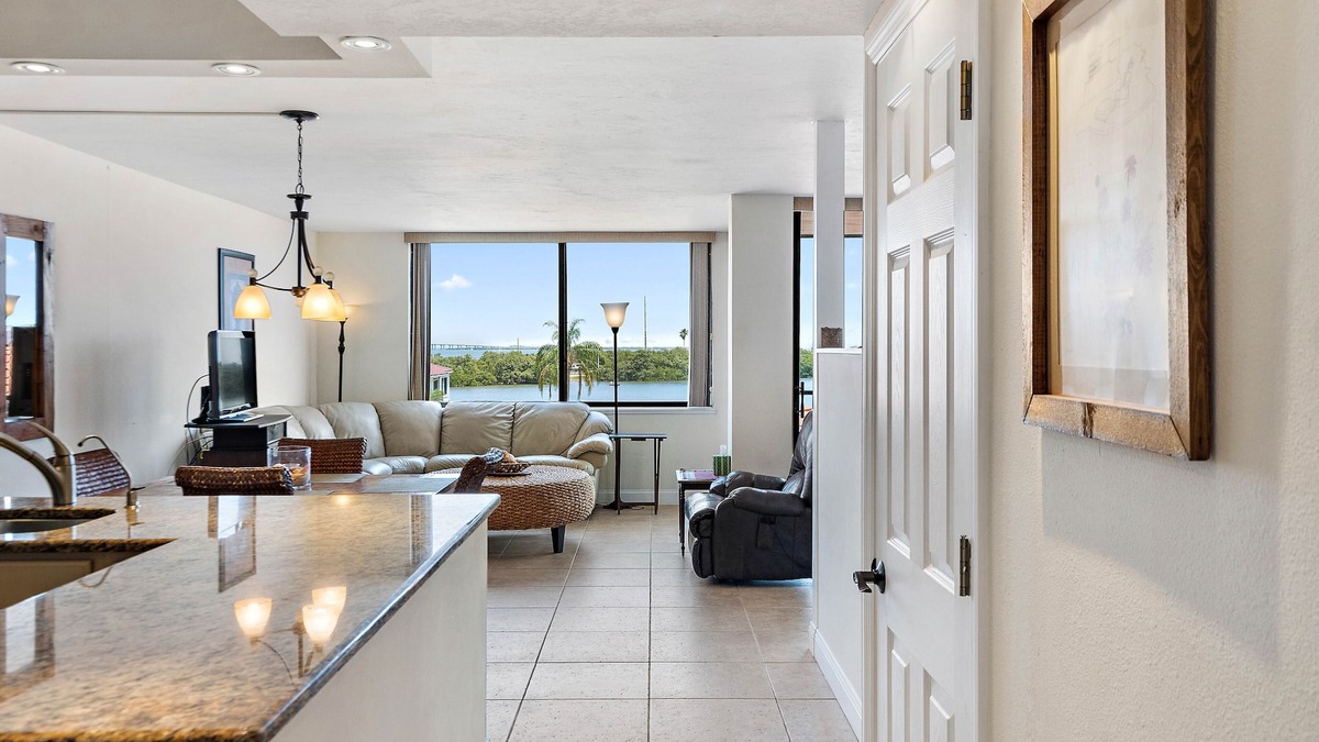 Isla del Sol Condo | Beautiful updated 3rd floor condo with open floor plan and lovely water views