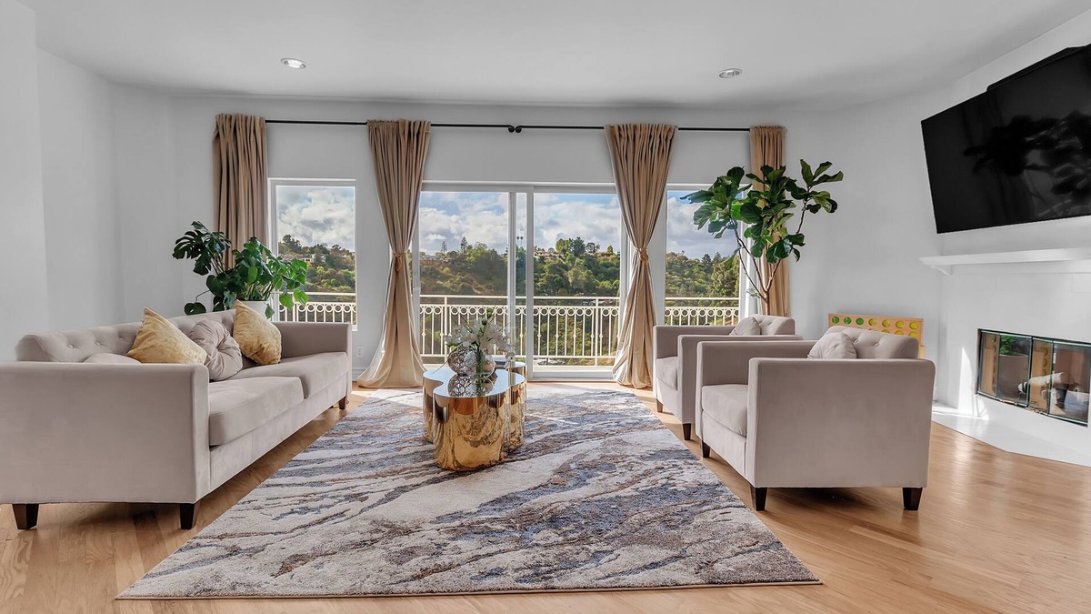Bel Air House | Bel Air Tennis Villa offers serene canyon views and glimpses of the ocean.