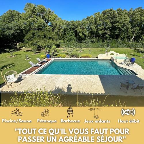 Grans House | Belle villa provençale et dépendances dans un domaine de 2 Ha piscine, sauna, balnéo
