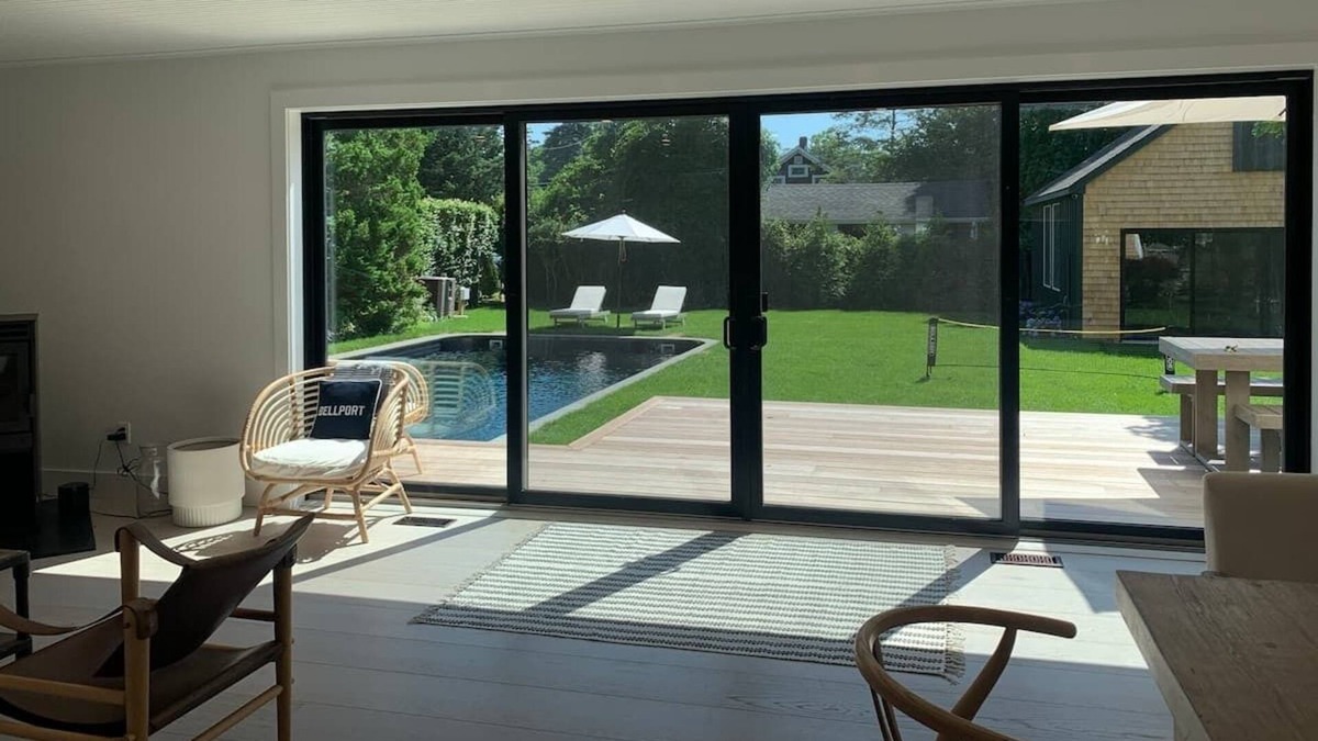 Bellport House | Bellport Village beach house + heated pool and barn / work space