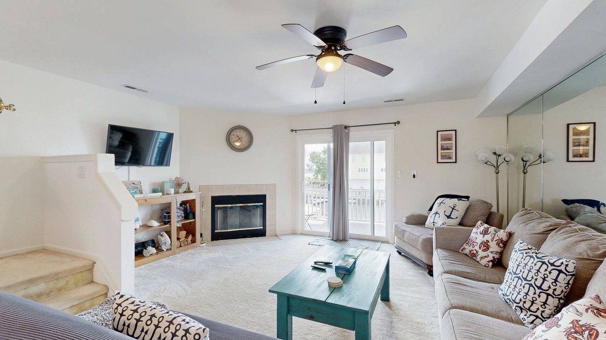 Ocean View House | Bethany Marina dog friendly bayfront townhouse w/pool, balcony, grill