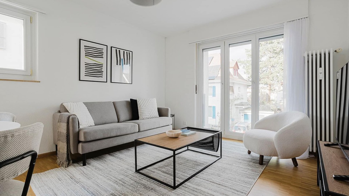 Allschwil Apartment | Blueground | Matthäus, balcony & w/d, nr zoo
