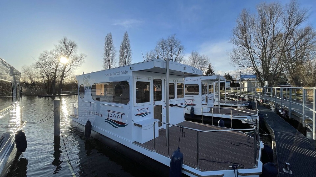 Wildau Boat Rental | Boat 'Hausboot Edda' with Private Terrace and Wi-Fi