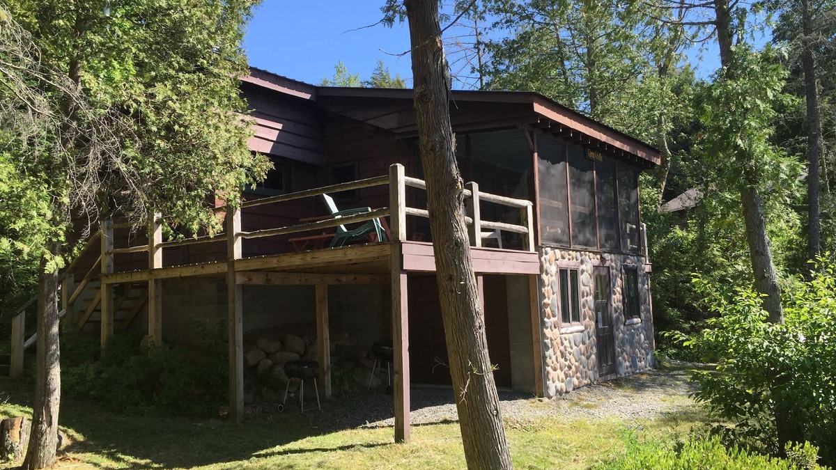 Saranac Lake Cabin | Book now for summer! Lakefront Adirondack cabin with deck, dock and great views