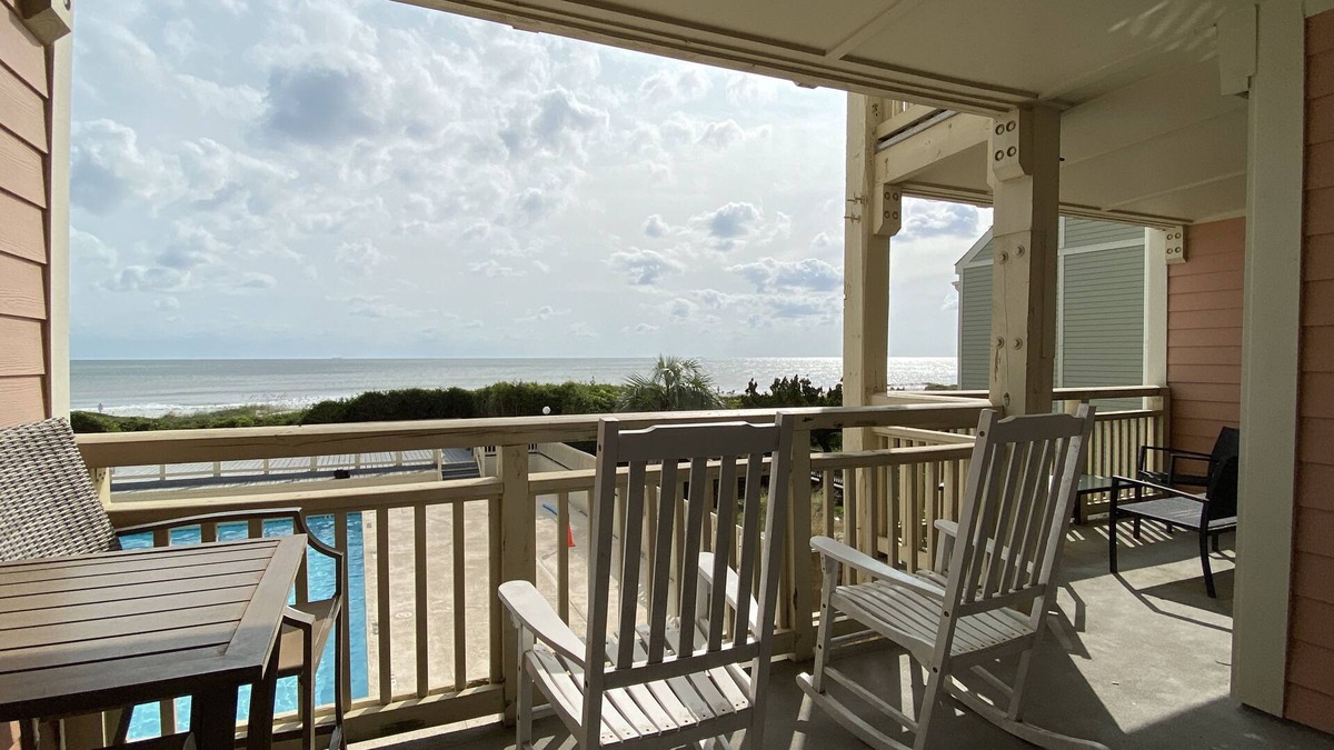 Caswell Beach Condo | Bright and Beachy Oceanfront Condo - Linens included!