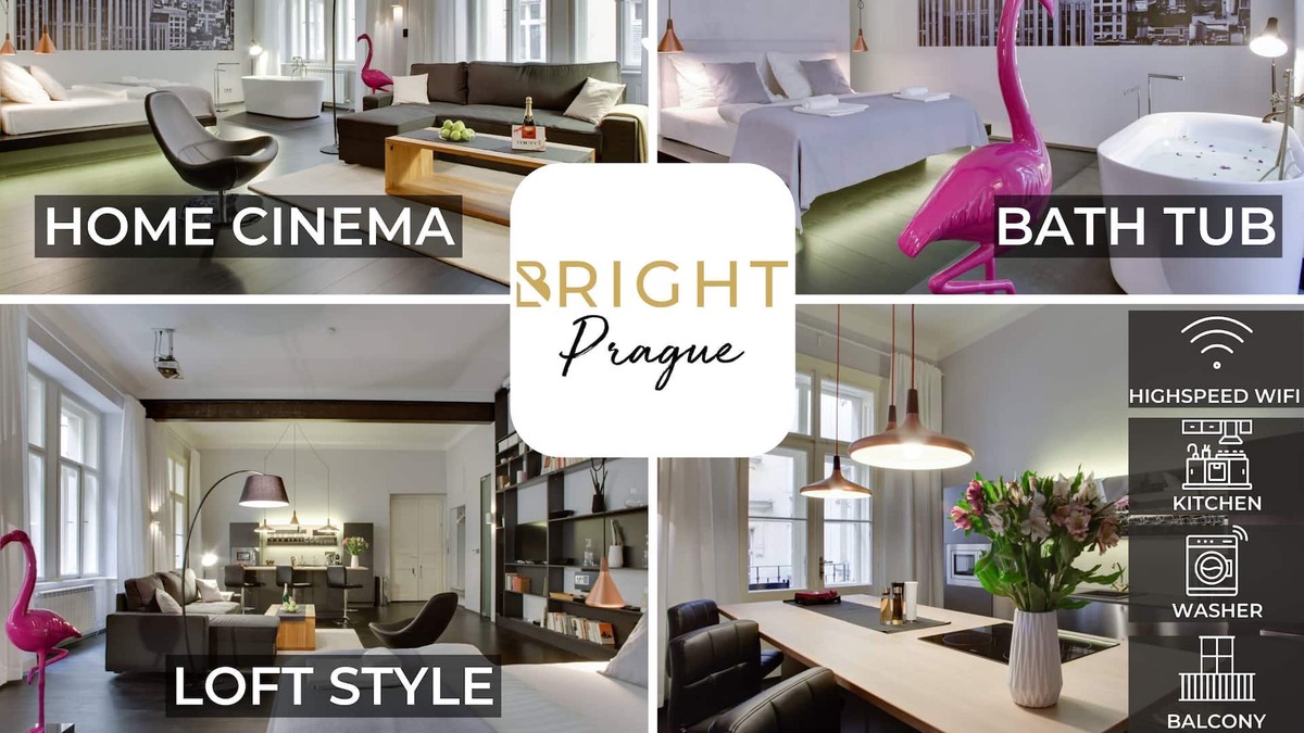 Stare Mesto Apartment | ☆ BRIGHT: Luxury Loft in Old Town | Home-Cinema | Bathtub