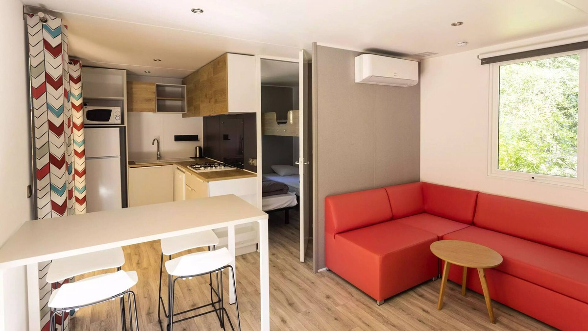 Servies House | Campsite Saint Pierre de Rousieux**** - Large Mobile Home 3 Rooms 5 People Air Conditioned