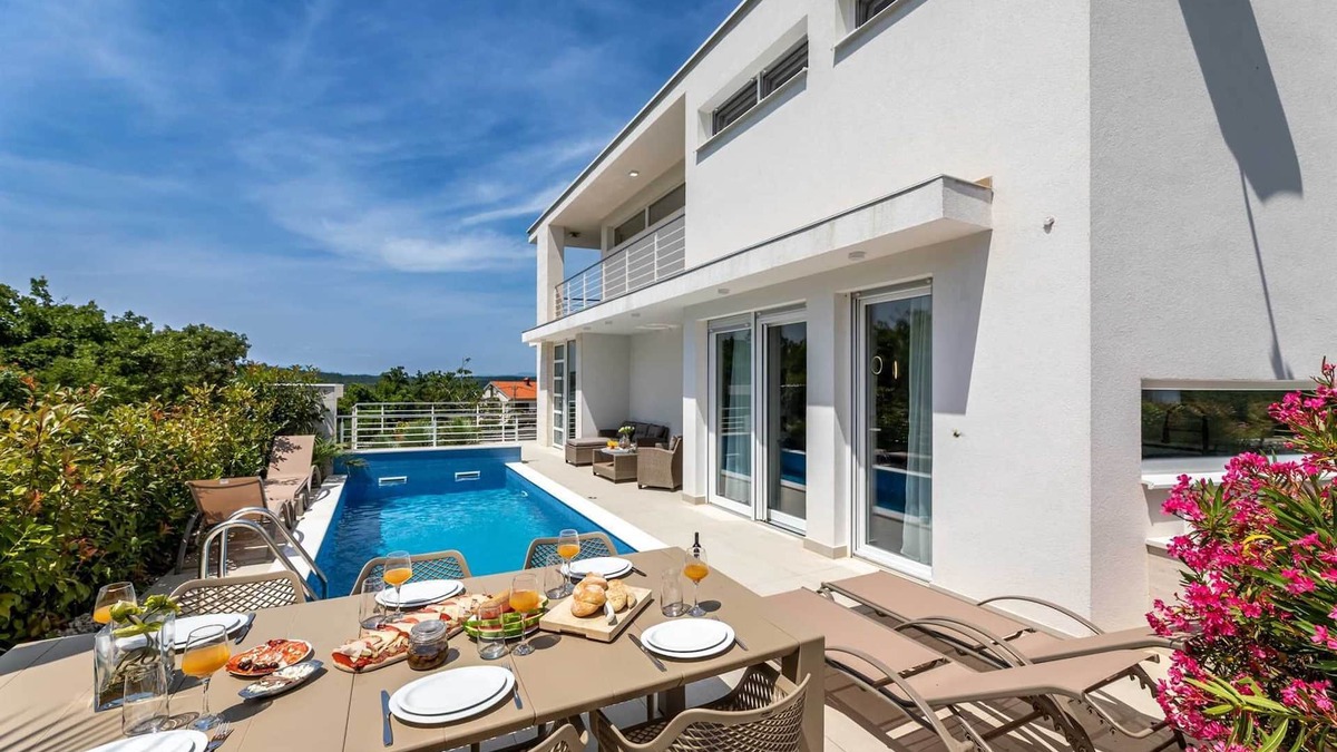 Klimno Villa | Casa Mariposa with heated pool and Seaview