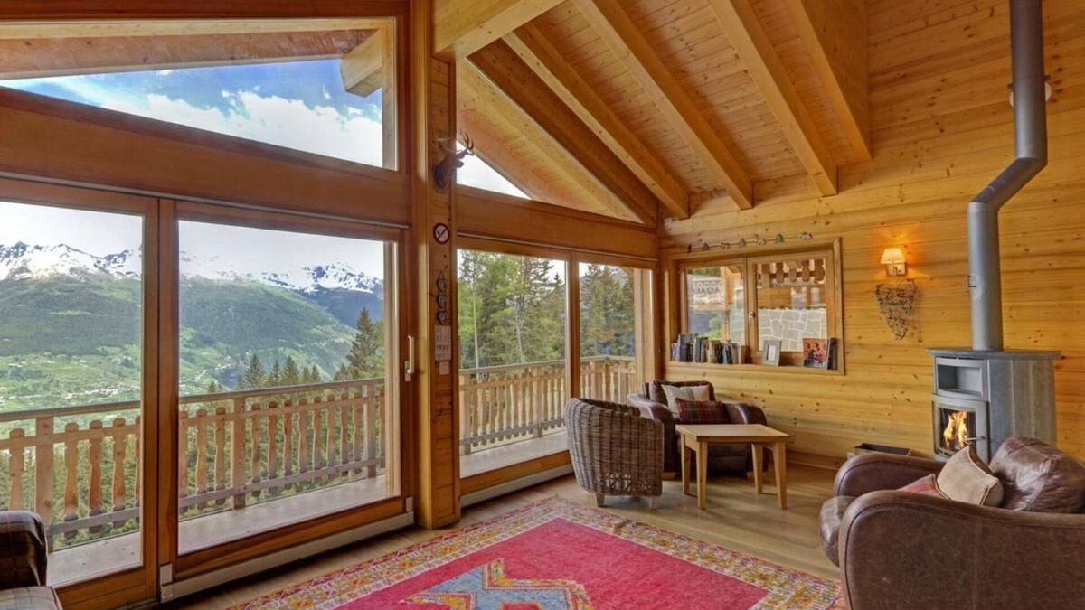 Vex Ski Chalet | Chalet, ski-in/ski-out & foot of the slopes, sauna, terrace, balcony, fireplace or stove, parking
