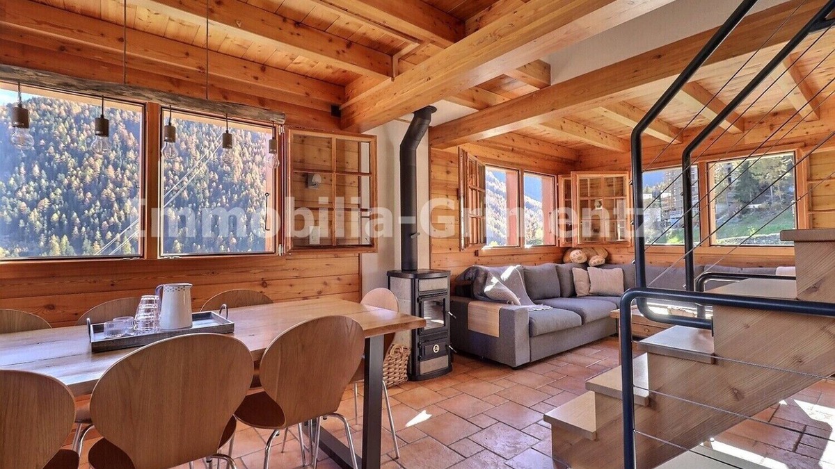 Grimentz Ski Chalet | Chalet ski in - ski out on 3 levels for 8 people, living room with wood-burner, kitchen area with di