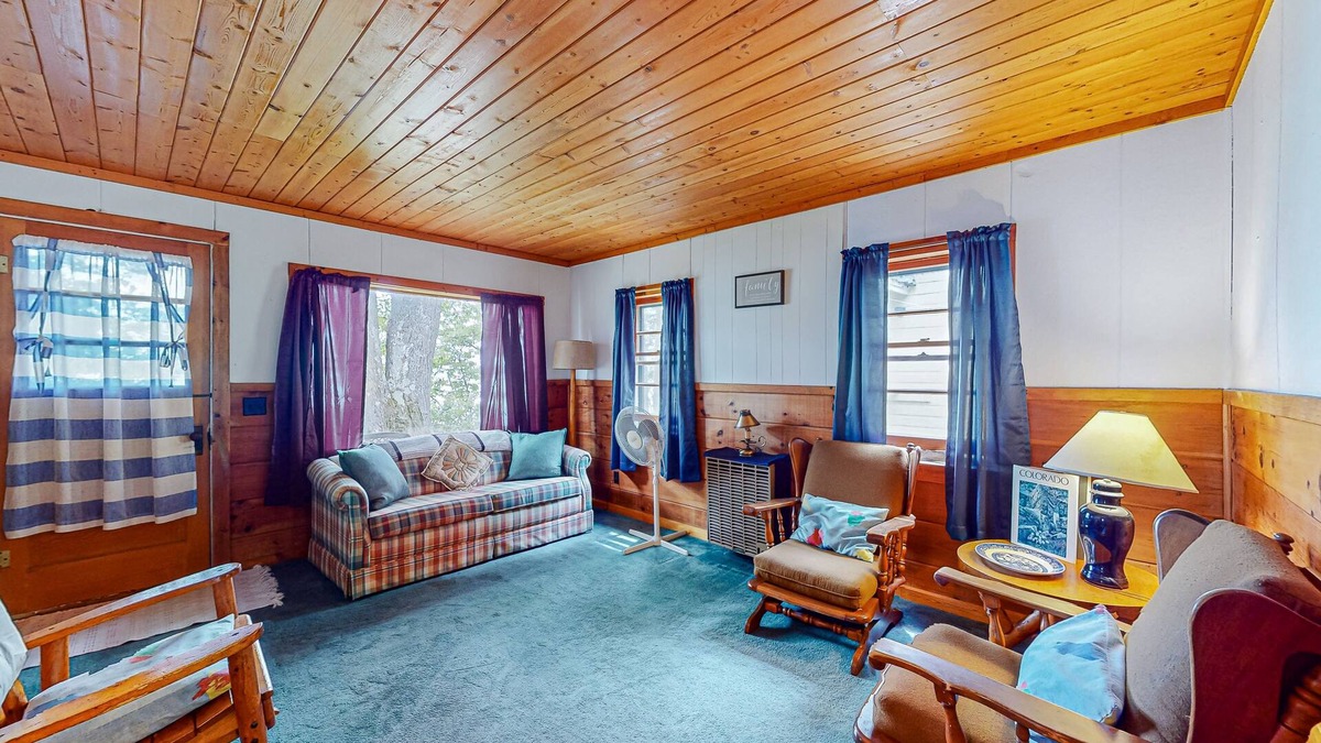 Indian River Cottage | Charming lakefront cottage with large yard, dock, & fire pit - close to downtown