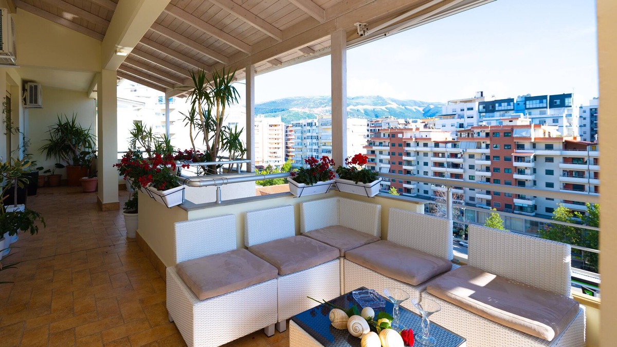 Vlore Apartment | Charming Penthouse in Vlore with hot tub