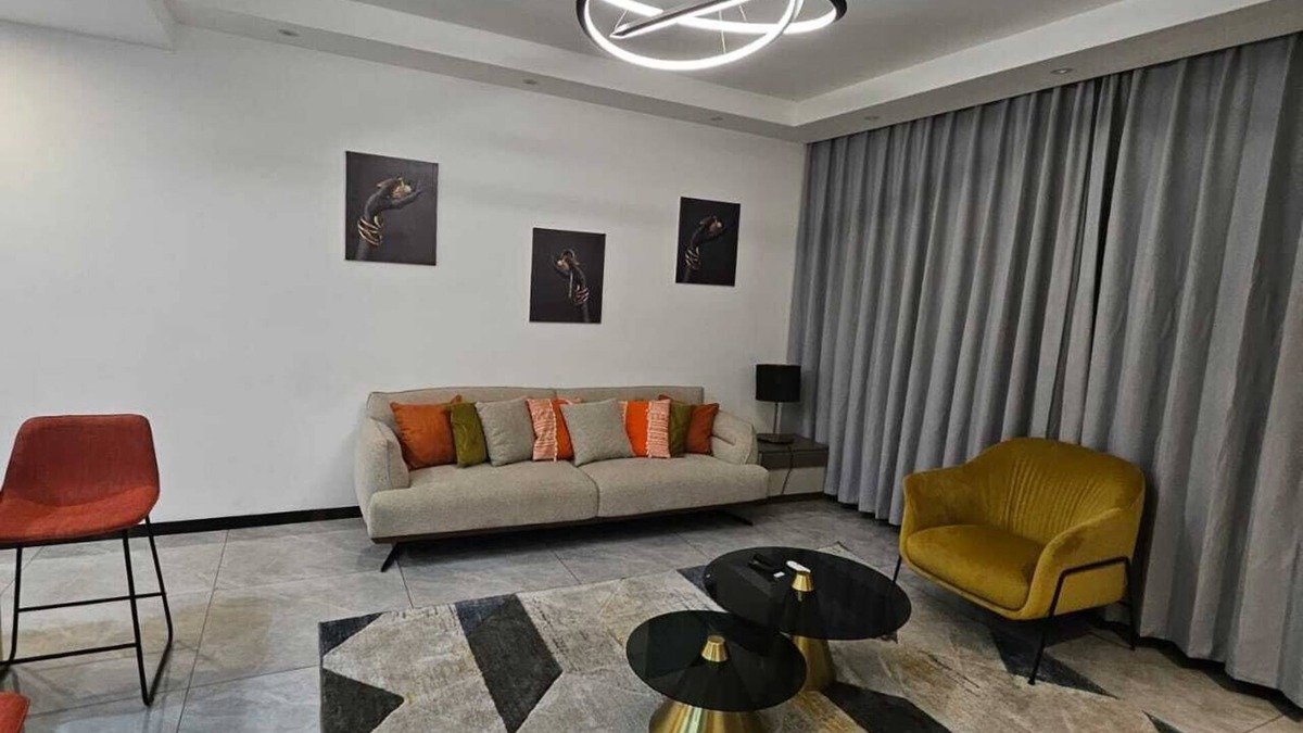 Gombe Apartment | Chic 1-bedroom apartment with balcony and rooftop Riverview pool gym and terrace