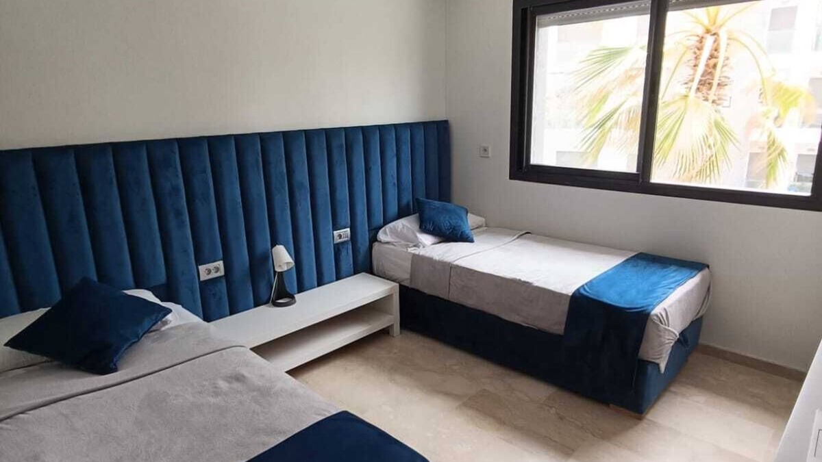 Sidi Rahal Apartment | Chic 2-bedroom apartment with AC, WiF, pool and sea view, Tamaris