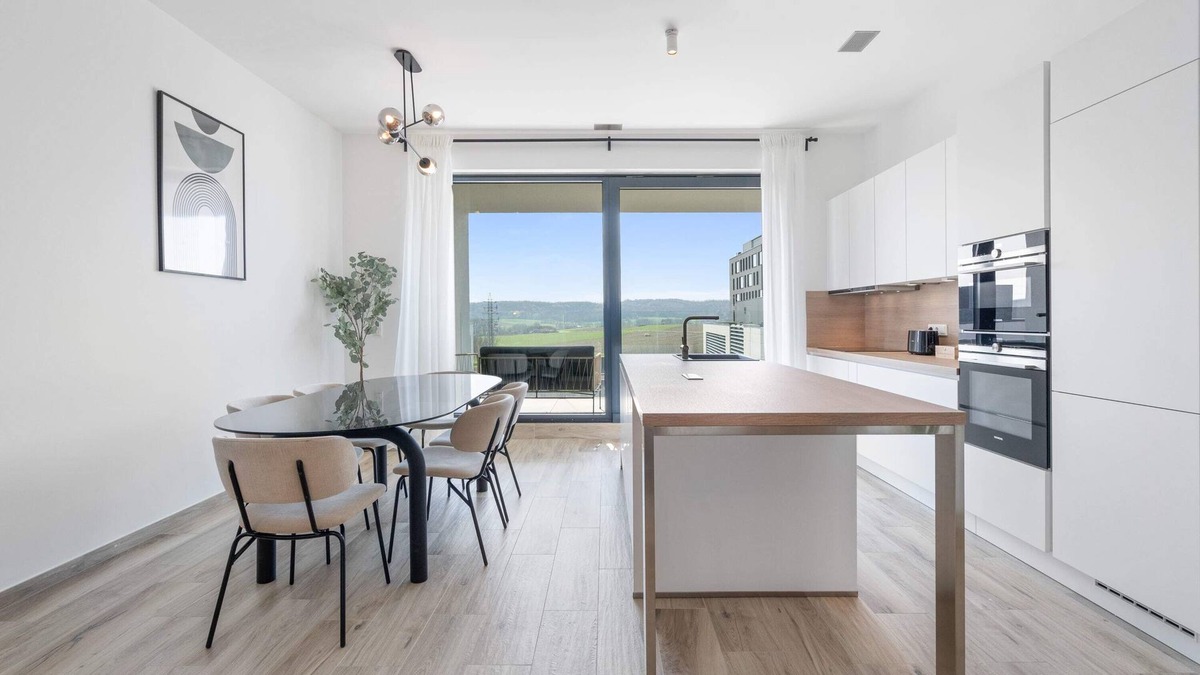 Esch-sur-Alzette Apartment | Chic 3BR Penthouse with Balcony and Smart TV