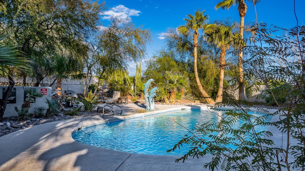 Paradise Villa | Chic Poolside Retreat: 20K Recent Reno, Stunning Hardscape, Pet-Friendly Vibes