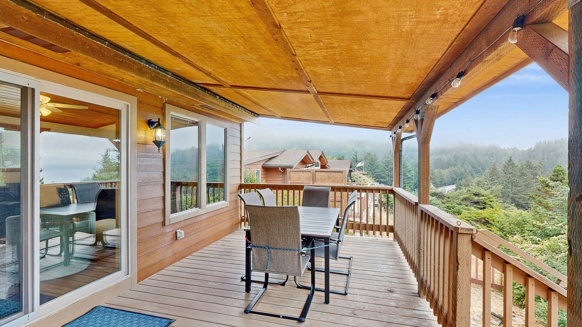 Brookings Condo | Coastal condo with stunning views, a cozy loft, private deck and hot tub