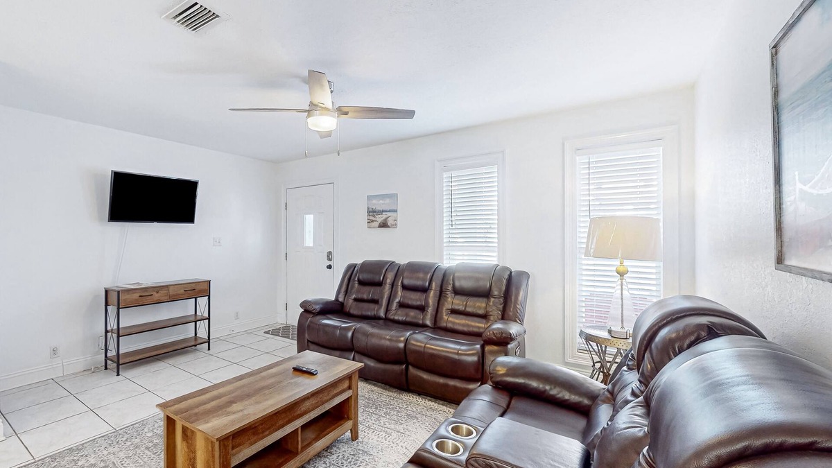 Port St. Joe House | Coastal hideaway steps from the bay with balcony, W/D, open layout, & AC