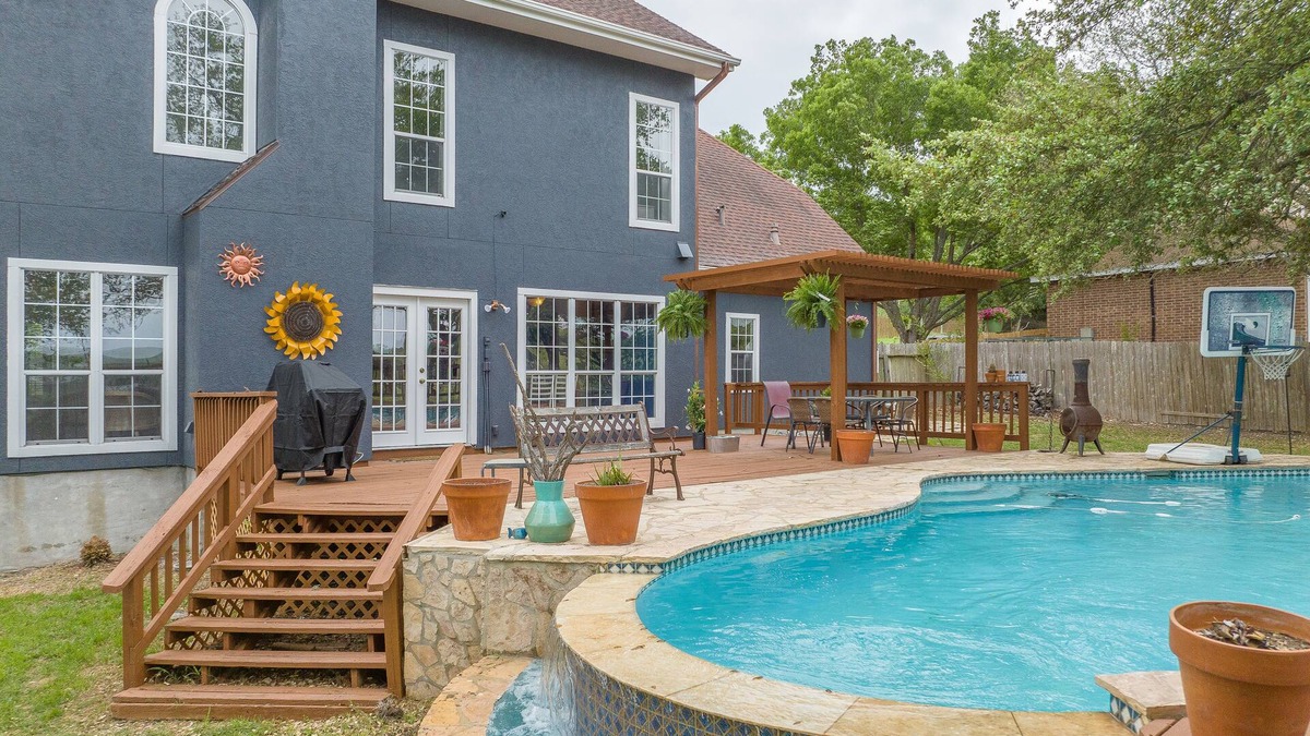 Castroville House | Come enjoy our peaceful house oasis that features a backyard patio with a pool!