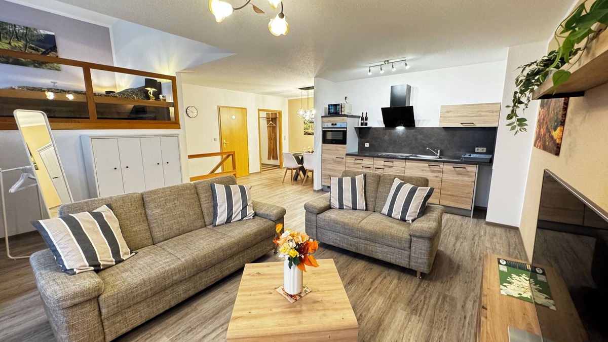 Eibenstock Apartment | Comfortable 72m² loft apartment near the bathing gardens and sauna complex.