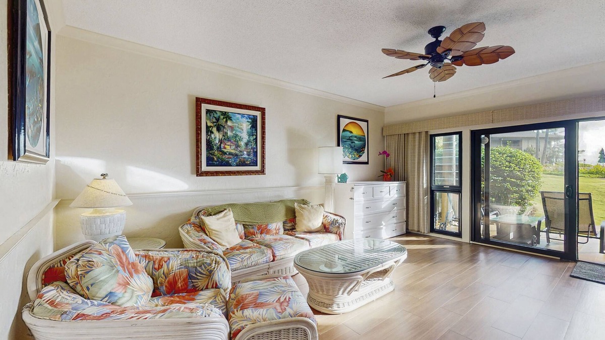 Lihue Condo | Comfortable condo with private shaded lanai, pool, tennis, steps to the beach