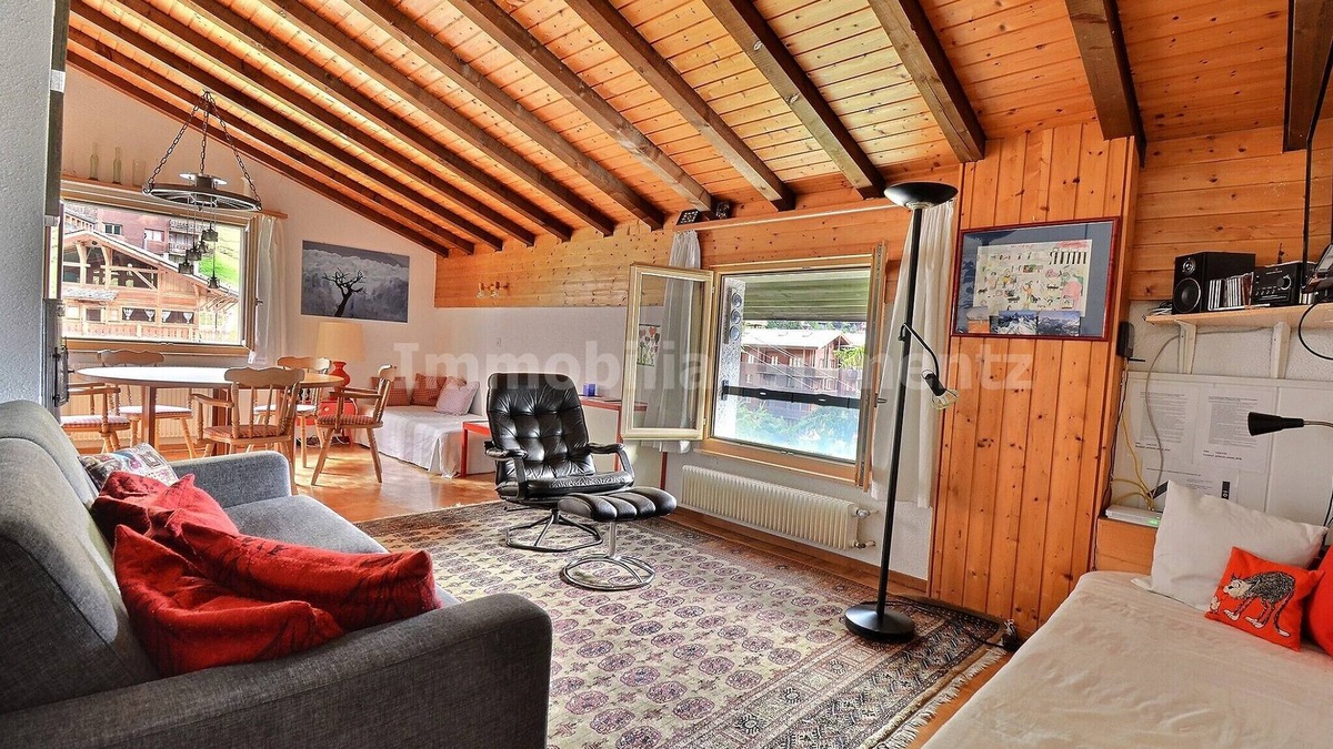 Grimentz Apartment | Comfortable flat for 4 to 5 people, living room with 1 bed and 1 divan bed, kitchen area with dishwa