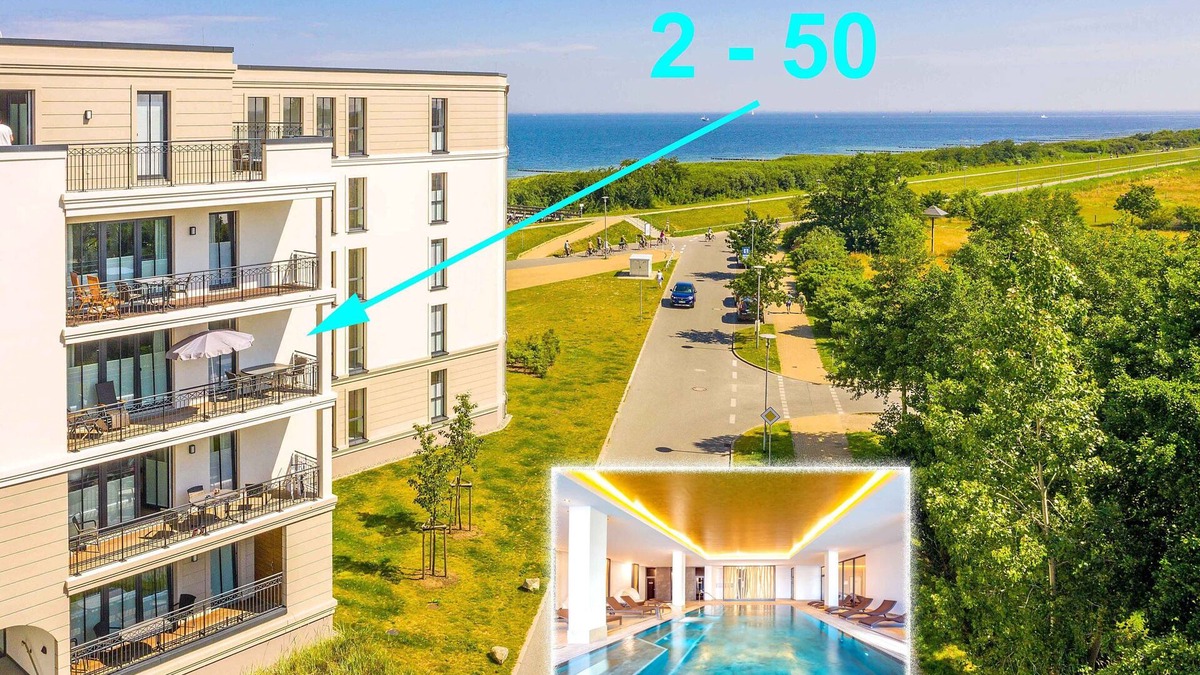 Boergerende-Rethwisch Apartment | Comfortable large suite, pool and sauna, 30 meters to the beach, large south-facing balcony