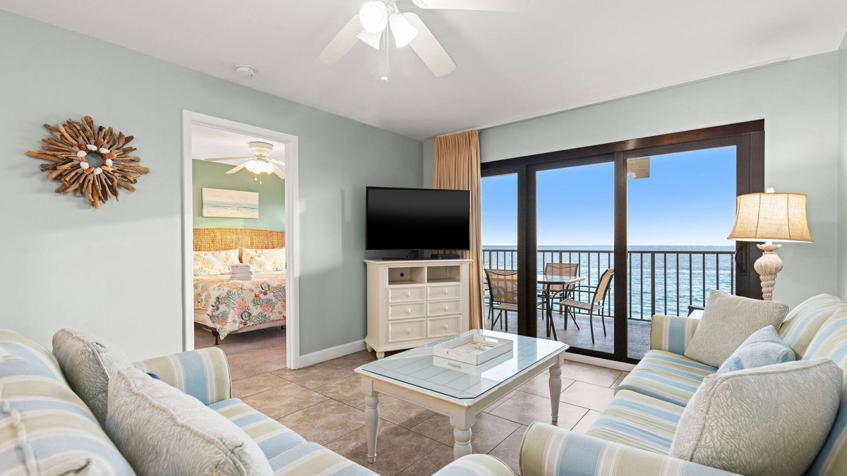 Lower Grand Lagoon Condo | Commodore 702 – Stunning 1BR Beachfront Condo with Balcony & Gulf Views