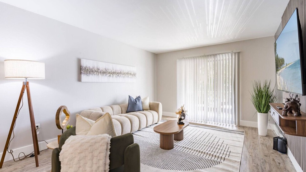 Beach Park Apartment | Contemporary 2BR Stay | Pool, Gym & Grill Area
