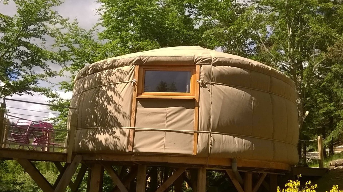 Saint-Bonnet-le-Froid Cabin | Contemporary yurt on a woodland terrace
