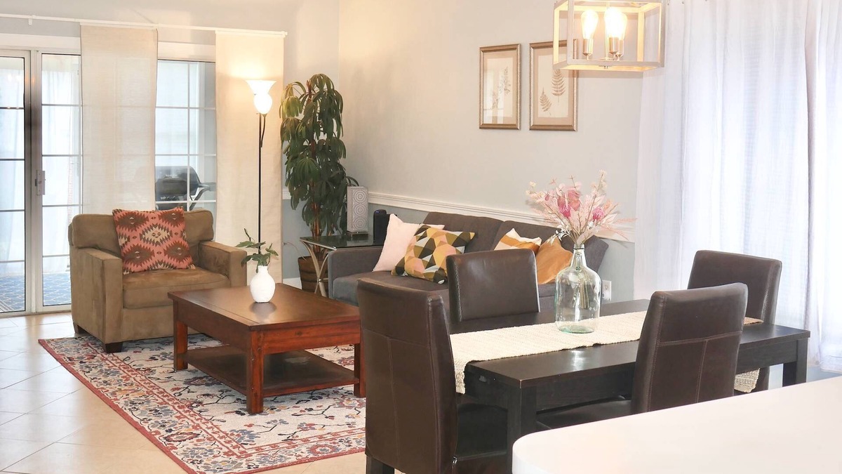 Charlotte Condo | Coralbell Villa - Near UNCC & PNC Pavilion, Pools, Grill, Spacious, 15 Mins to Uptown, King Suite!