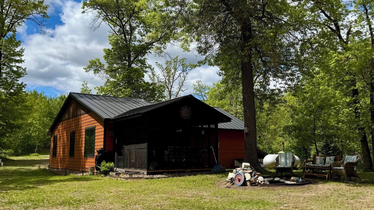 Webb Lake Cabin | Cozy 2 bedroom cabin with fireplace, lake views, steps to sand bottom swimming