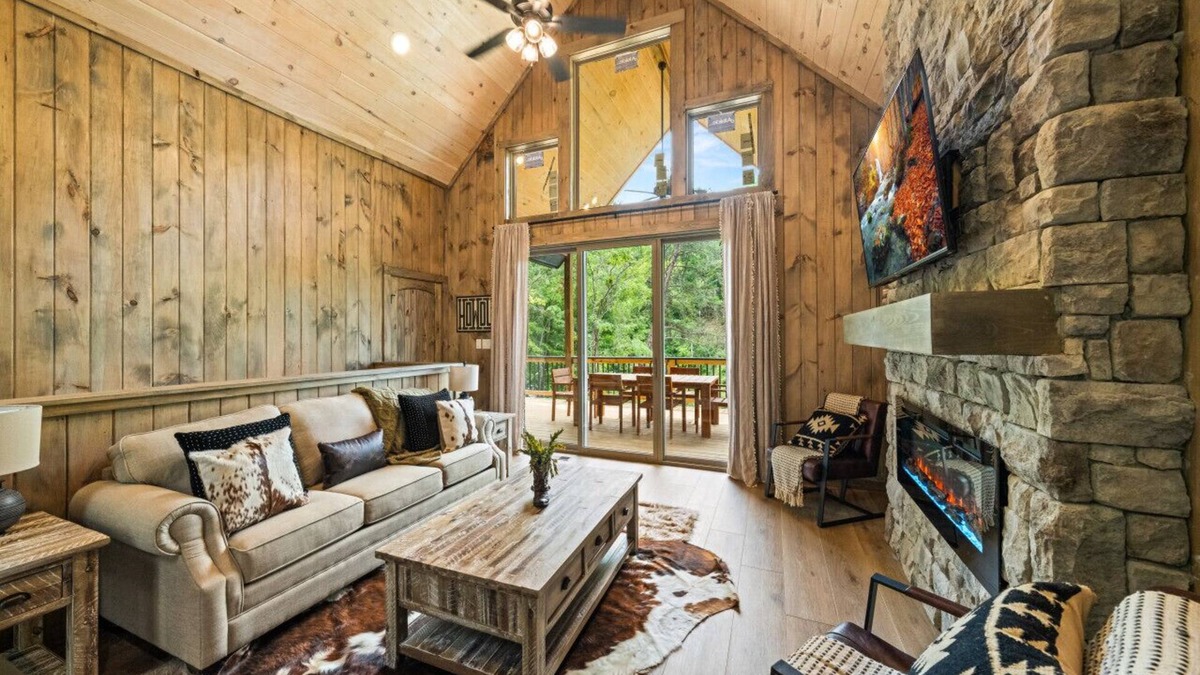 Sevierville Cabin | Cozy Cabin Retreat with Games and Stunning Views