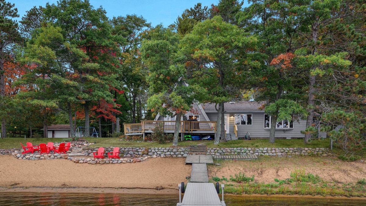Stone Lake Cabin | Cozy family-friendly A-frame on sandy beachfront - dogs welcome!