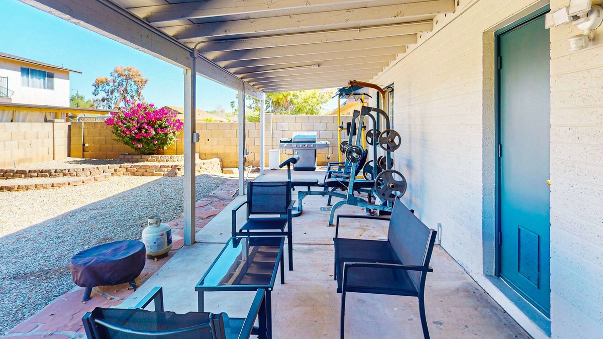 Dobson Ranch House | Cozy home with home office, gym equipment, grill & patio