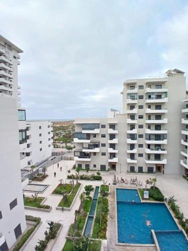 Ain Harrouda Apartment | Cozy Studio Vue sur Piscine à Ocean Park Zenata City Eco