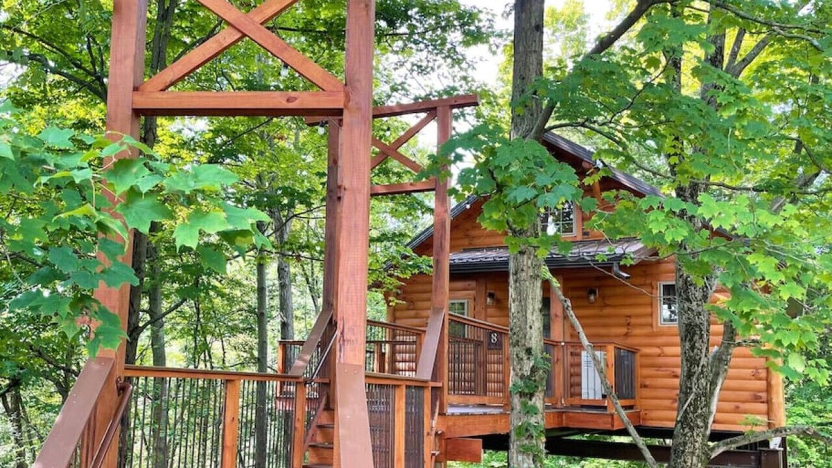 Millersburg Cabin | Cozy Treehouse Cabin with Treetop Views