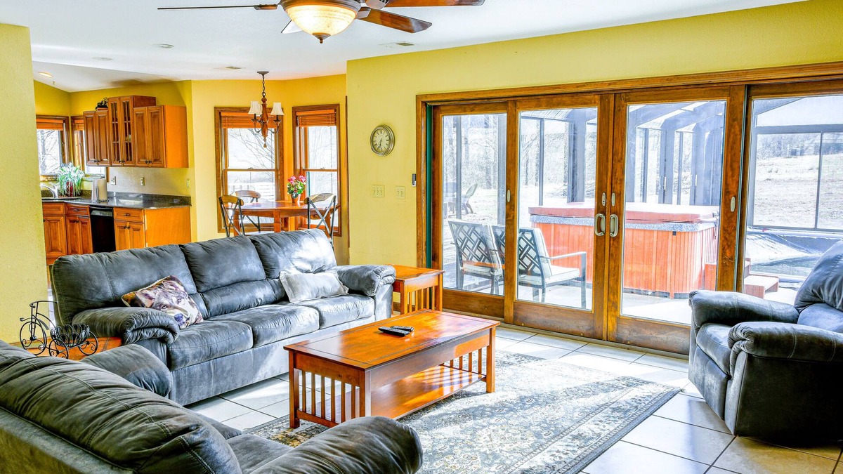 Whittier House | Creek-side home with private hot tub, game room, firepit, deck & mountain view