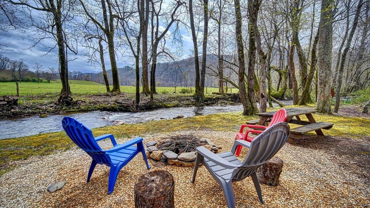 Hayesville House | Creekfront Hayesville retreat w/wrap-around porch and views!