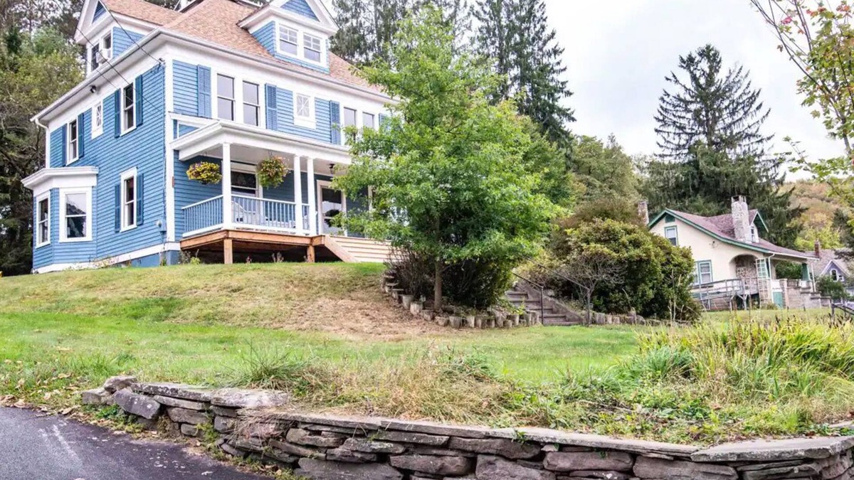 Jeffersonville House | Delaware Valley getaway with wood stove and hot tub