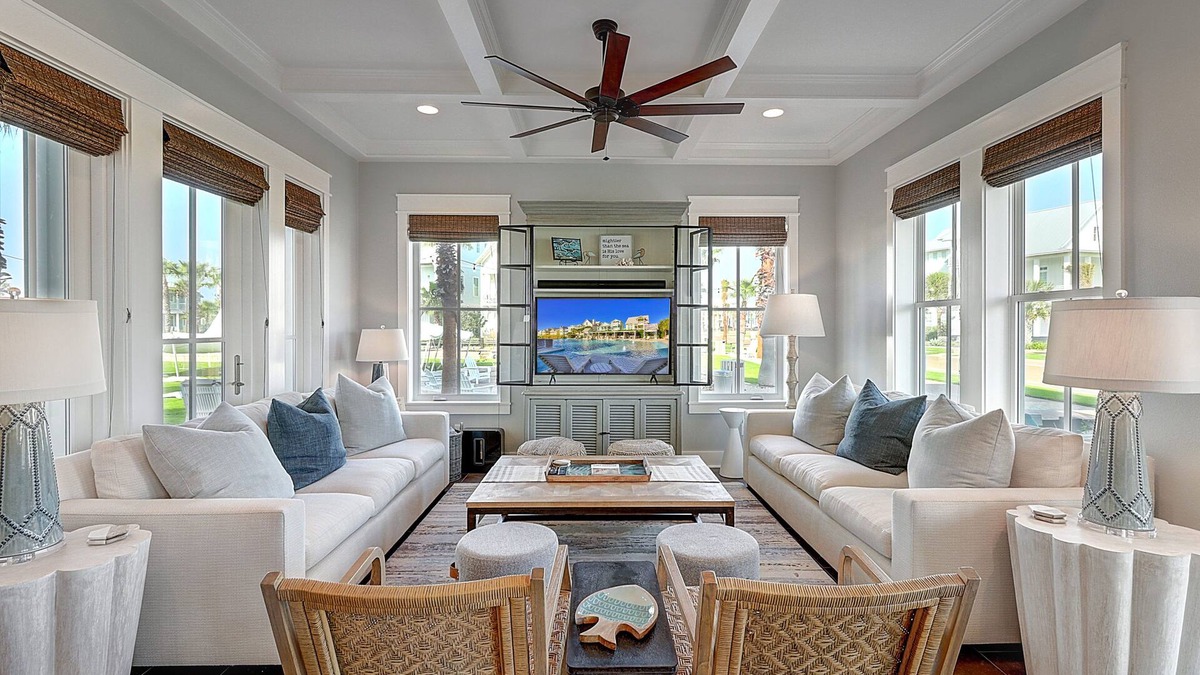 Cinnamon Shore House | Designer-Chic Beach Home on Great Lawn w/Fire Pit+More Great Amenities!