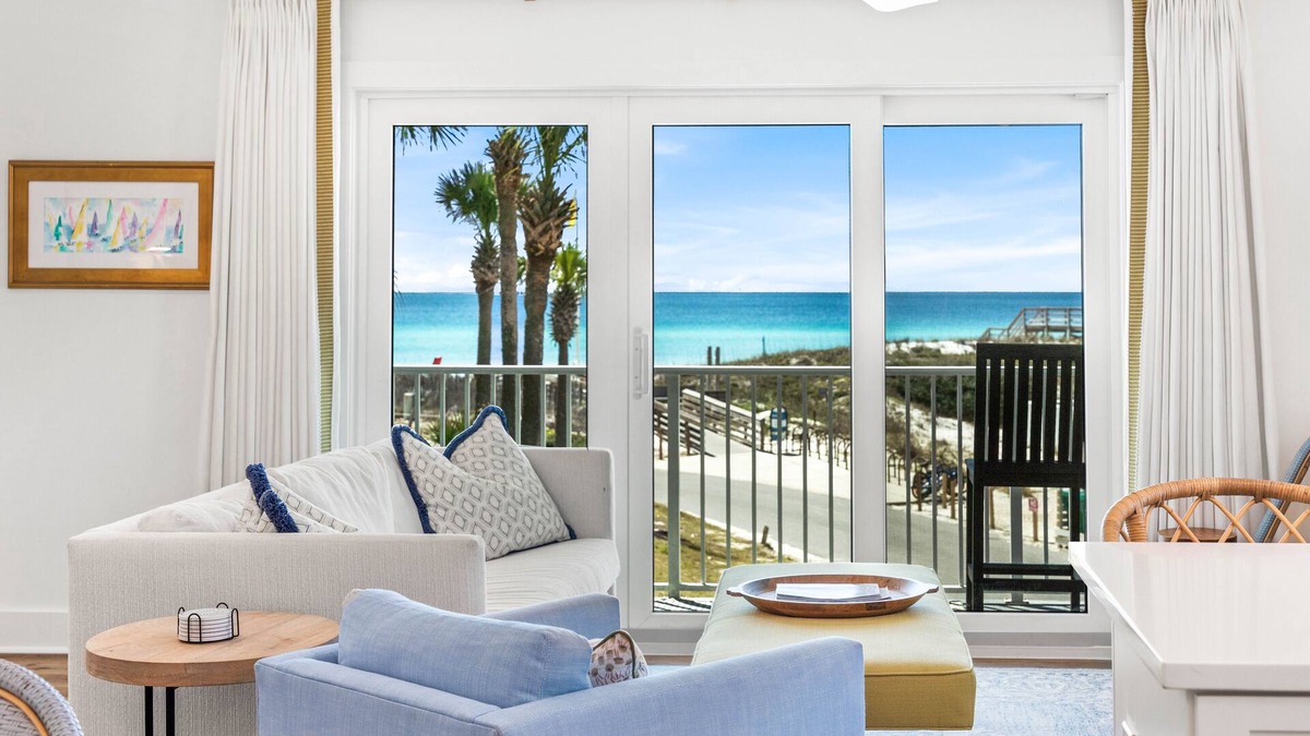 Seagrove Beach Condo | Designer Condo with Gulf Views, Heated Community Pool, and 1.5 Blocks to Beach