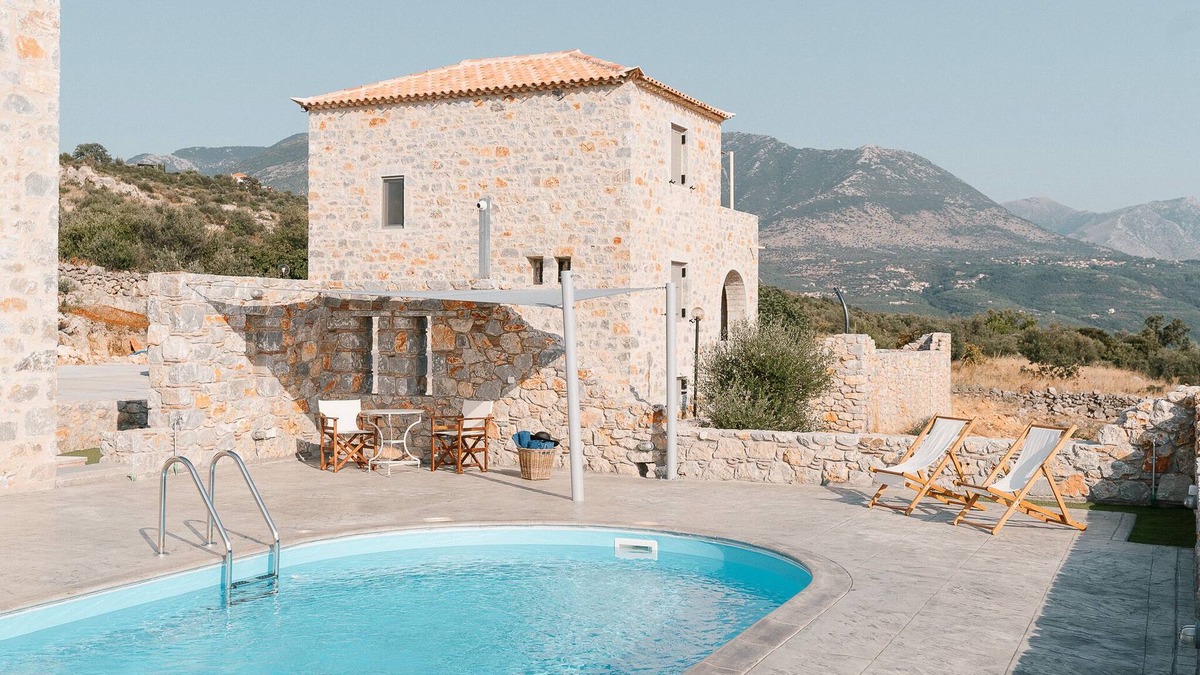 Lefktron Villa | Dioni Villa1 With Private Pool - Amazing sea View - Traditional Stone Villa