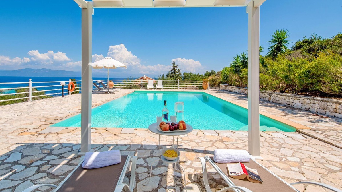 Katsimatika Villa | Dionisis Paxos Villa, 2-Story, Shared Pool, Sea Views, Modern Amenities