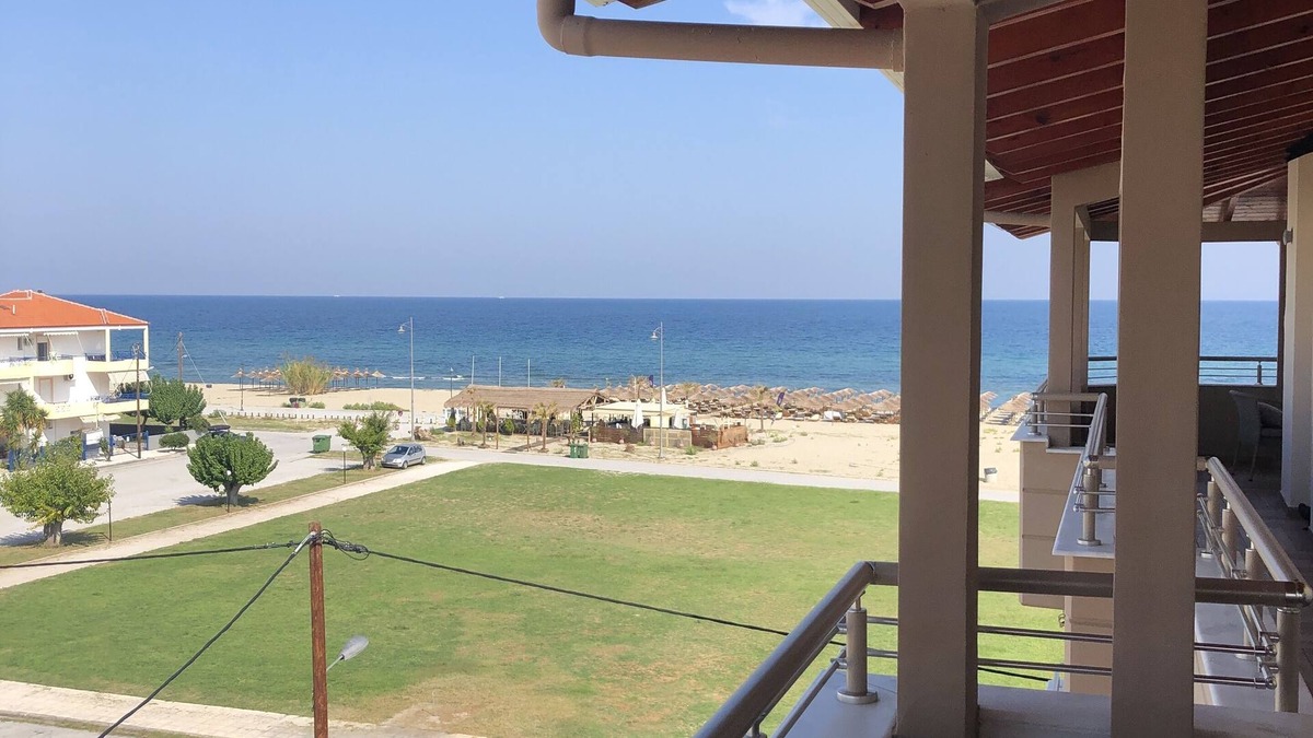 Leptokaria Apartment | Direkt am Meer, Neubau, 2-zimmer, Küche und Bad